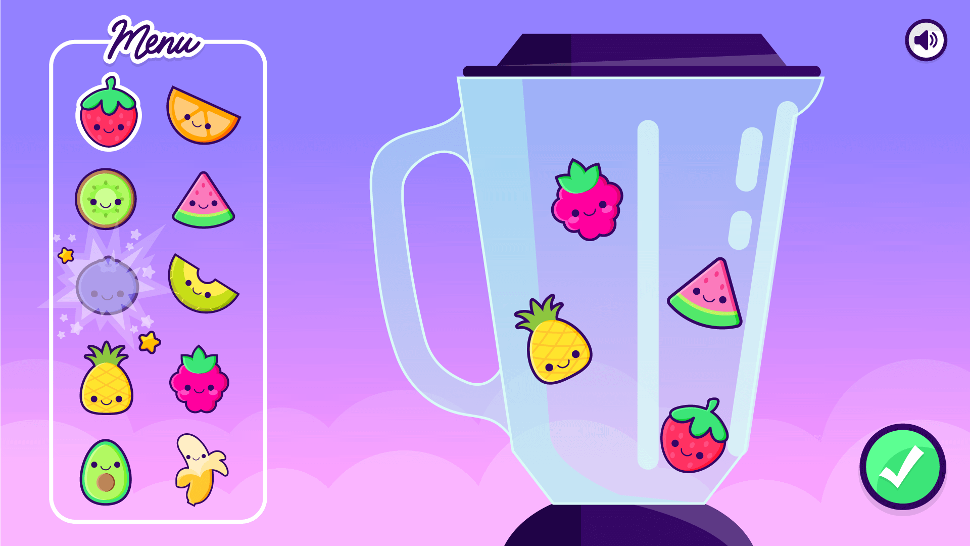 Funky Fruit Smoothie activity screen